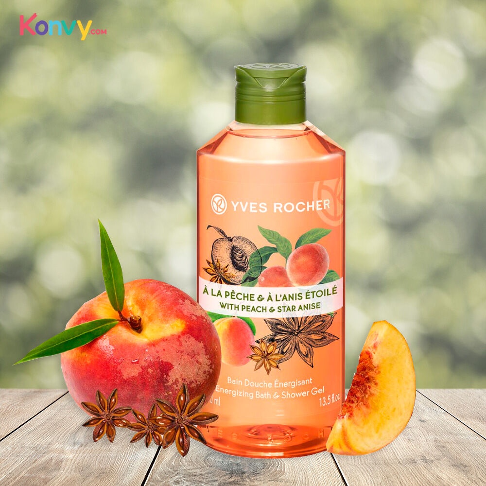 Yves Rocher Energizing Peach Star Anise Shower Gel 400ml. | Shopee Thailand