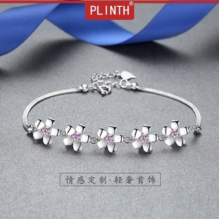 PLINTH สร้อยข้อมือเงินแท้ 925 สร้อยข้อมือป๊อปเชอร์รี่ญี่ปุ่นและเกาหลี1267