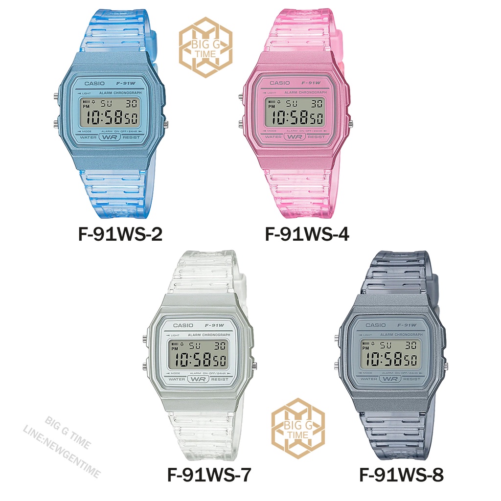 นาฬิกา-casio-ของแท้-casio-ผู้หญิง-นาฬิกา-casio-สำหรับผู้หญิง-f-91ws-series-รับประกัน-1-ปี