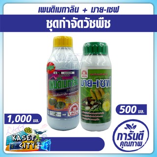 เพนดิเมทาลิน 1,000 ml.+ มายเซฟ 500 ml. ชุดกำจัดวัชพืชก่อนงอกใน นาข้าว หว่านตม ชนิดใบแคบ หญ้าข้าวนก หญ้าดอกขาว