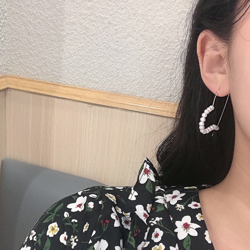 พร้อมส่ง-ต่างหูห่วงไข่มุกหัวใจ-สไตล์-เกาหลี-เครื่องประดับ-earring-jewelry-สำหรับผู้หญิง