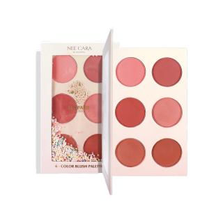NEE CARA นีคาร่า N606 นีคาร่า บลัชออน บลัชออนพาเลท 6สี LEOPARD LIVE FREE 6 COLOR BLUSH PALETTE