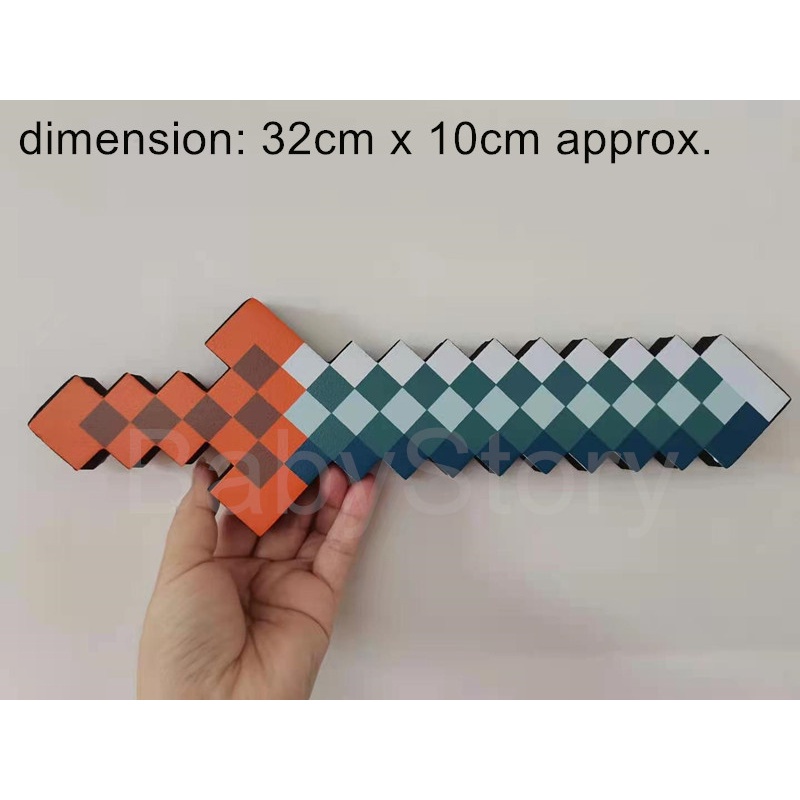 ของเล่นเด็กตุ๊กตาฟิกเกอร์ Minecraft Eva Diamond Pickaxe Ax Hamaxe ...