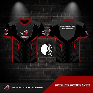 เสื้อกีฬาแขนสั้น ลายทีม Jersey ASUS ROG V10