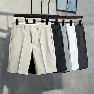 สินค้า กางเกงขาสั้นชาย ลําลองสไตล์โอปป้า กางเกงสแลคขาสั้นผู้ชาย ทรงสม็อคหลัง สไตล์เกาหลี สวมใส่สบาย ผ้านุ่ม สีไม่ตก YK96