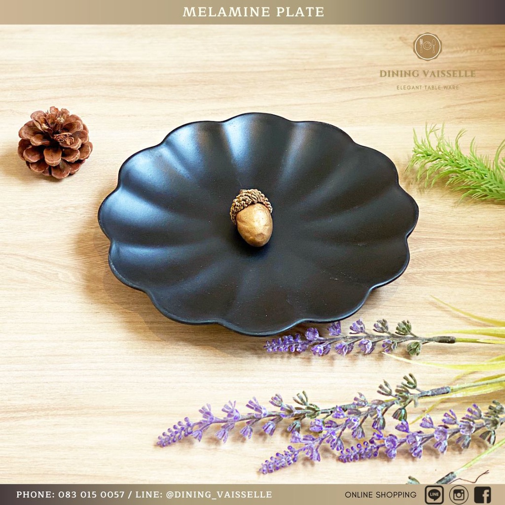 จานเมลามีน-melamine-floral-plate-อุปกรณ์บนโต๊ะอาหาร