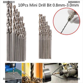 [AOSUOAS11] ดอกสว่านเกลียว PCB HSS ก้านตรง ขนาดเล็ก 0.8 มม.-3.0 มม. 10 ชิ้น ต่อกล่อง