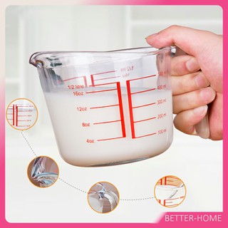 ถ้วยตวง บีกเกอร์เหยือกตวง ทำจากแก้วอย่างหนา ขนาด 250 ml อุปกรณ์เครื่องครัว Graduated measuring cup