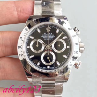 Rolex Cosmograph นาฬิกาผู้ชาย Daytona Three Eyes นาฬิกากลไกจักรกล Chronograph 116520-78590