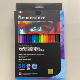 ภาพหน้าปกสินค้าสีไม้ระบายน้ำ 12/24/36 สี ฟรีพู่กันในชุด Renaissance Water Soluble Coloured Pencils ซึ่งคุณอาจชอบสินค้านี้