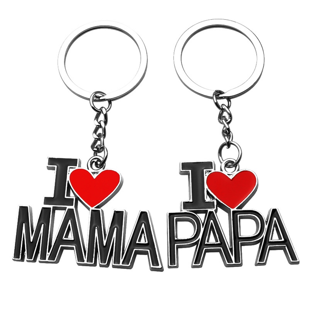 พวงกุญแจโลหะ-i-love-mama-papa-อุปกรณ์เสริม-สําหรับวันแม่-วันพ่อ