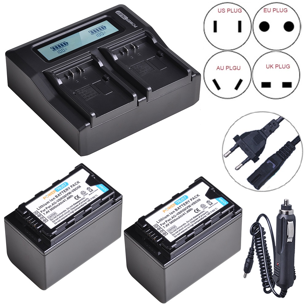 VW-VBD58 Battery LED Super Fast Charger For Panasonic AG