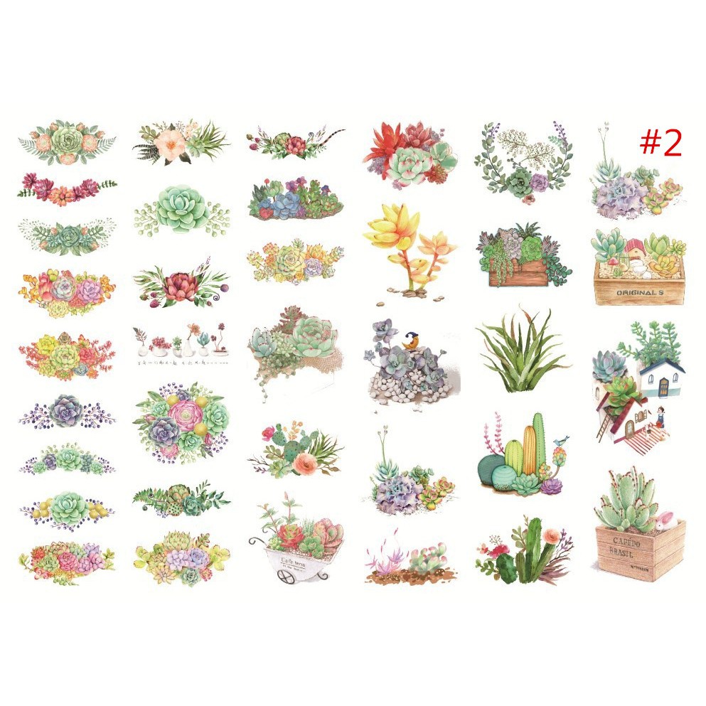 bestprice-1920-succulent-plants-สติ๊กเกอร์ขนาดมินิ-diy-สําหรับตกแต่งสมุดไดอารี่สติกเกอร์