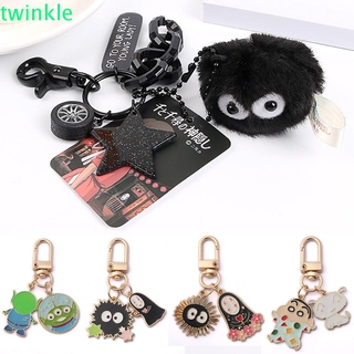 สินค้า TWINKLE1 Ball Elf Anime Keychain Black Coal Ball Keychain Trinket Mobile Phone Case Pendant Cute Hayao Miyazaki Spirited Away Totoro Cosplay Keyring