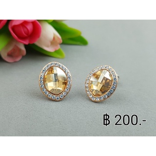 ต่างหูติดหูสวย เพชร CZ (Cubic Zirconia)  เครื่องประดับเกรดพรีเมี่ยม ดีไซน์เกาหลี หวานๆ สวยๆ ถ่ายรูปเองจากสินค้าจริง