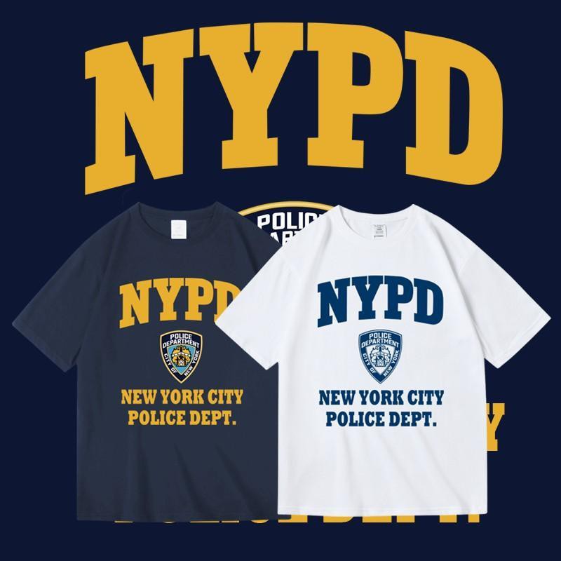 เสื้อยืด-american-usa-usa-nypd-new-york-กรมตำรวจรอบพิมพ์ผ้าฝ้ายแขนสั้นผู้ชายและผู้หญิงเสื้อยืดฤดูร้อน