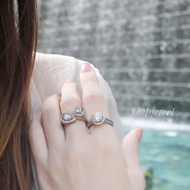 โค้ดwqafa-ลด60-แหวนเพชรสวิส-cz-cubic-zirconia-ring-ชุบทองคำขาว-ฟรีกล่องใส่แหวน-จากร้านoopjewel