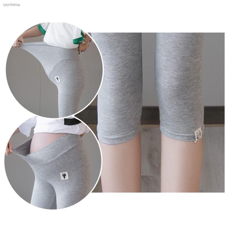 สปอตสินค้า-พร้อมส่ง-เลกกิ้งคุณแม่ตั้งครรภ์-รุ่น555-กางเกงคนท้อง-ขา4ส่วน-ปรับขยายเอวได้-เลกกิ้ง