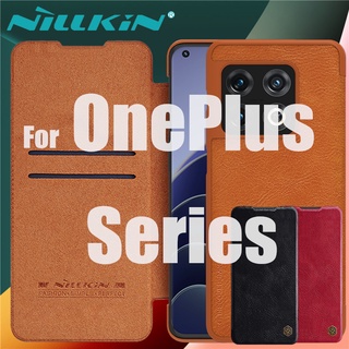 Oneplus 10 9 9R 8T 7T 7 Pro OnePlus Nord N100 N10 5G NILLKIN Qin Leather Flip card slot Case Cover