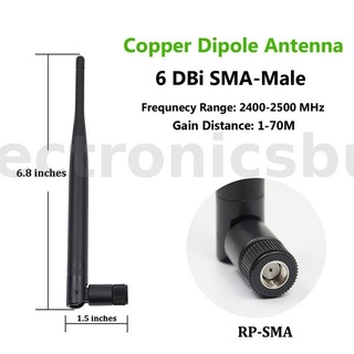 เสาอากาศ Wifi ไร้สาย ทองแดง 2.4GHz 6dBi 50ohm SMA เป็น IPEX สําหรับเราเตอร์มอนิเตอร์ 195 มม.