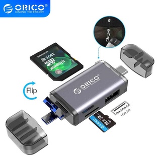 สินค้า Orico 6 in 1 อะแดปเตอร์การ์ดรีดเดอร์ USB3.0 Micro USB2.0 Type C เป็น SD Micro SD TF SD OTG สําหรับแล็ปท็อป（3CR61）