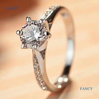 Fancy แหวนหมั้น ฝัง AAA CZ หรูหรา สําหรับผู้หญิง