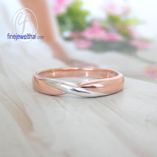 Finejewelthai-แหวน-แหวนอินฟินิตี้-แหวนเงินแท้-ชุบพิ้งโกลด์-Infinity-Silver-Ring-R130100wg-pg