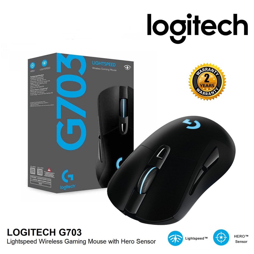 ภาพสินค้า️เมาส์เกมมิ่งไร้สาย ️ Logitech G703 Lightspeed Wireless Gaming Mouse เซ็นเซอร์เกมมิ่ง HERO 25K ขั้นสูง 2y จากร้าน hardware_corner บน Shopee ภาพที่ 1