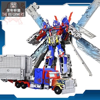 model carรถTransformers◇▣Transformers 5 Gift Box Large Optimus Prime ช่อง Skyfire Deformation Fitted Car Model Hand-made