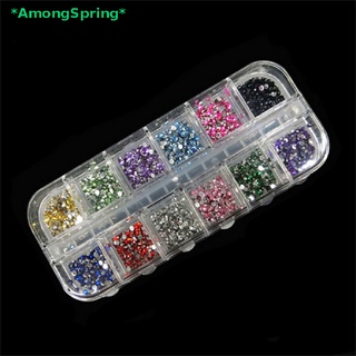 Amongspring> มาแรง ใหม่ เคสอะคริลิคแข็ง แต่งกลิตเตอร์ UV 2 มม. 12 สี สําหรับตกแต่งเล็บ