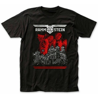 เสื้อยืด พิมพ์ลายกราฟฟิค Rammstein สีดํา สไตล์วินเทจ สําหรับผู้ชาย และผู้หญิง