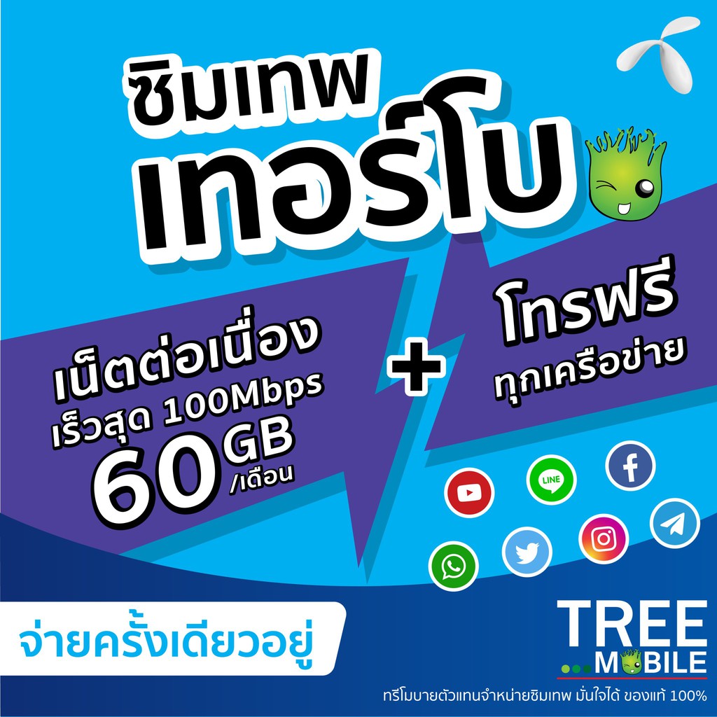 ภาพหน้าปกสินค้าซิมเทพ Turbo โทรฟรีทุกค่าย ไม่อั้น  เน็ต60GB ความเร็วสูงสุด 100Mbps ร้าน TreeMobile ซิม simเทพ ซิมเทพdtac ซิมรายปี จากร้าน treemobile บน Shopee