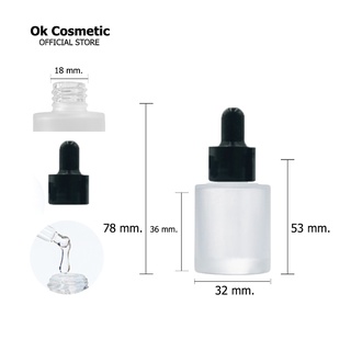 [GB-0063](แพ็ค25ขวด)ขวดแก้ว สีขุ่น (คอตัด)10ml dropper10ml ดรอปเปอร์ ขวดหัวบีบหยด ขวดแบ่ง ขวดทดลอง ขวดใส่เซรั่ม ขวดน้ำมันหอมระเหย