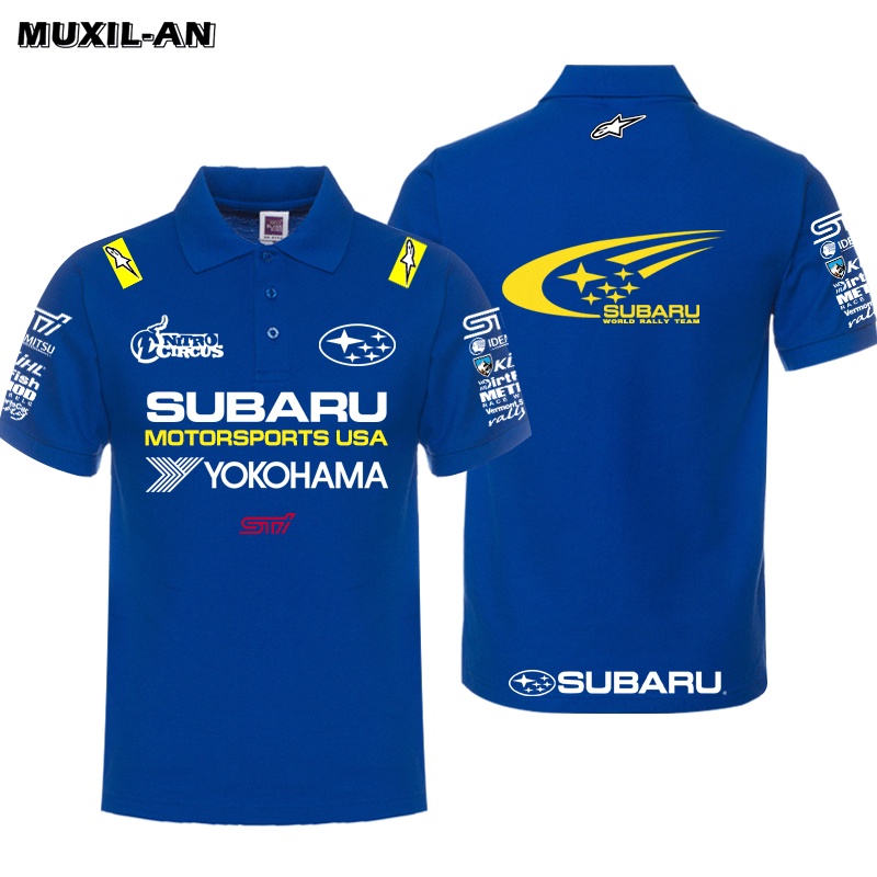 ภาพสินค้าเสื้อโปโลแขนสั้น แบบแห้งเร็ว ลายทีมแข่งรถ Subaru Rally F1 สไตล์อเมริกัน จากร้าน outdoorsportsky.th บน Shopee ภาพที่ 4