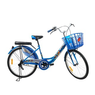 จักรยานแม่บ้าน จักรยานแม่บ้าน LA DAWN 1.0 24 นิ้ว สีน้ำเงิน จักรยาน กีฬาและฟิตเนส CITY BIKE LA DAWN 1.0 24