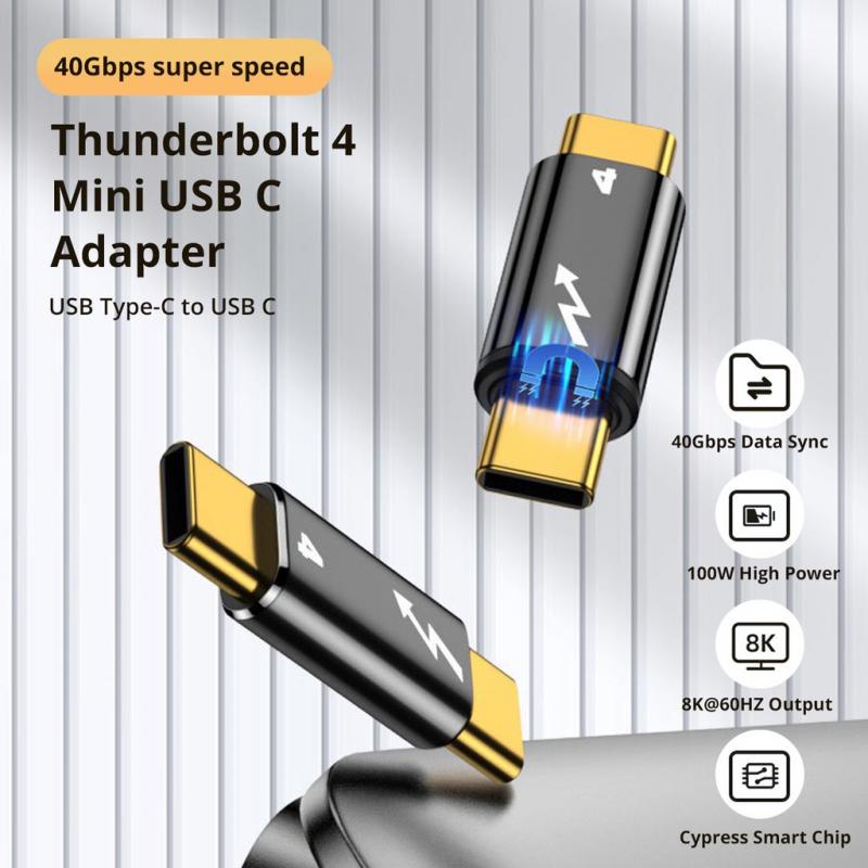 ankndo-mini-thunderbolt-4-3-40gbps-อะแดปเตอร์แปลงข้อมูล-usb-c-8k60hz-100w-5a-usb-c-เป็น-type-c-ชาร์จเร็ว-สําหรับ-macbook-pro