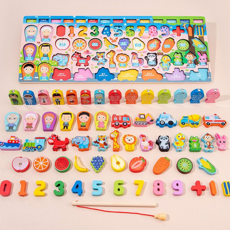 ของเล่นเสริมพัฒนาการ-บล๊อคไม้-ตัวอักษร-ตัวเลข-รูปทรง-กระดานไม้-ของเล่นไม้-ของเล่น