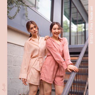 (ใช้โค้ด INC2SFA ลด 100.- ขั้นต่ำ 300.-)TS01 - Pink / Nude set ชุดเซตสีชมพู / นู้ด