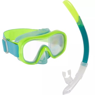 ชุดหน้ากากดำน้ำและท่อหายใจสำหรับเด็กรุ่น SNK 520 (สีเขียว Neon)