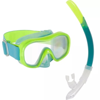 ชุดหน้ากากดำน้ำและท่อหายใจสำหรับเด็กรุ่น SNK 520 (สีเขียว Neon)