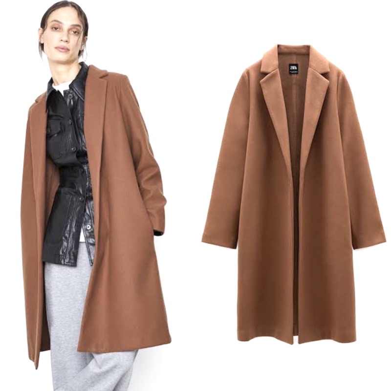 ZARA Basic Long Coat | Shopee Thailand