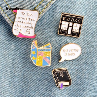 Bur-Cute Dialogue Box Book Enamel Button Brooch Pin Badge Women Accessory Jewelry