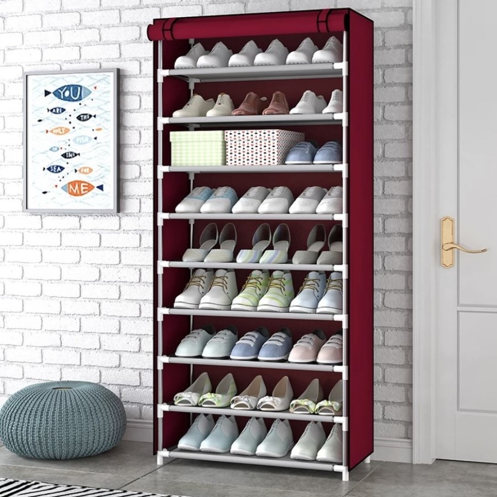 ภาพสินค้าMagnet (มี2แบบนะจ๊ะ) ชั้นวางรองเท้า มีซิป 10 ชั้น 30 คู่ DIY (ปรับได้) ตู้เก็บรองเท้า ที่วางรองเท้า Shoes Rack - K 052 จากร้าน magnetshop.1 บน Shopee ภาพที่ 2