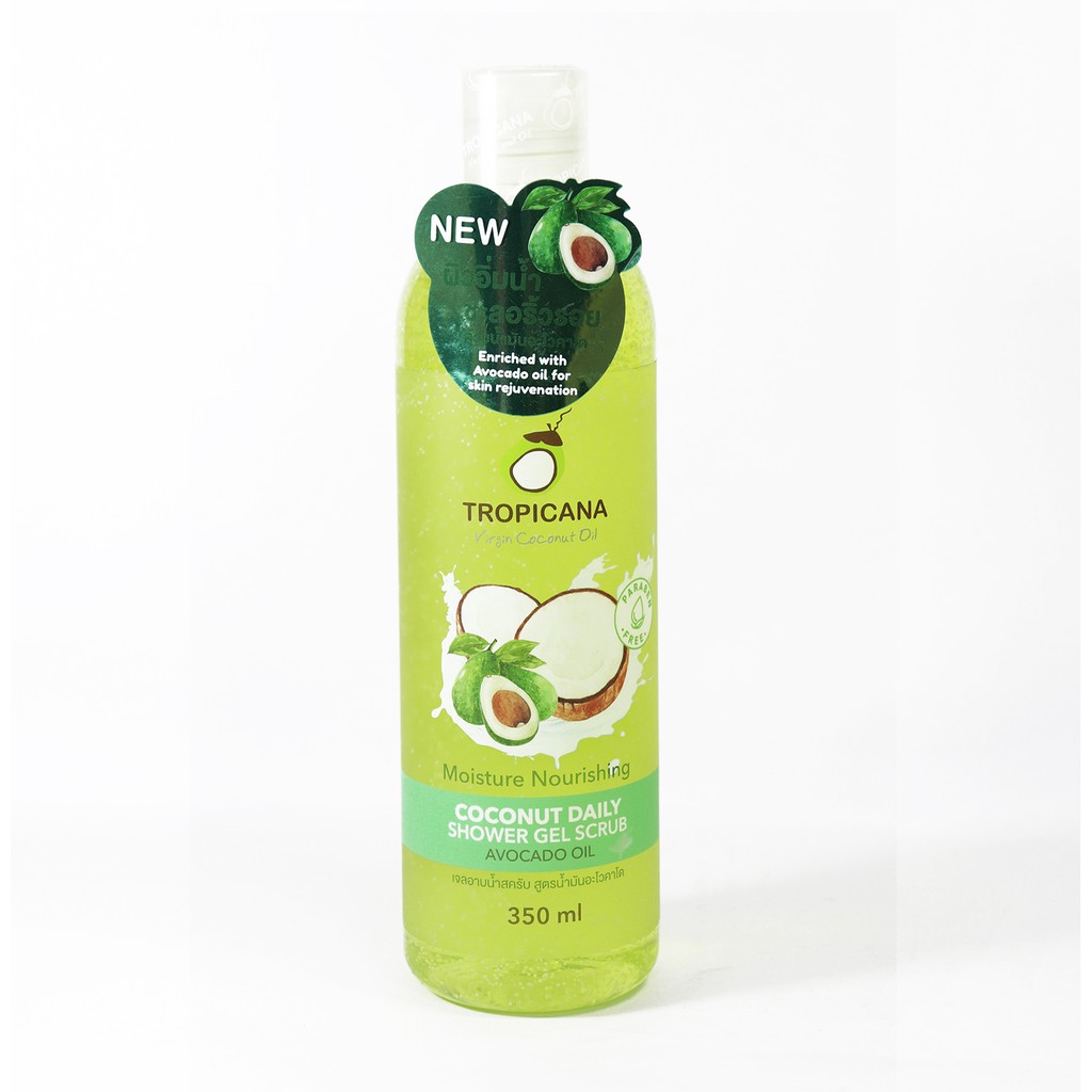 tropicana-oil-เจลอาบน้ำสครับ-สูตรน้ำมันเมล็ดทับทิม-หมดอายุ-05-24-และสูตรน้ำมันอโวคาโด-ขนาด-350ml-หมดอายุ-11-24