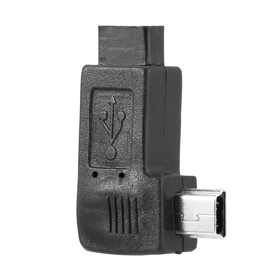 9 thbblack Mini 5 Pin Male to USB Micro 5 Pin Female 90 Degree Angle อะ ...
