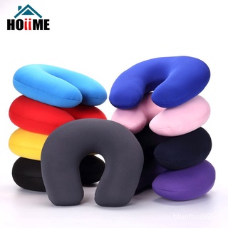 【บลูไดมอนด์】Nanoparticles U Shaped Travel Pillow Neck Support Headrest Microbeads Filling Colorful Soft Cushion Flight f