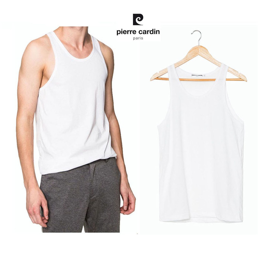 ภาพหน้าปกสินค้าPierre Cardin เสื้อกล้ามผ้า Cotton PV-501 1ตัว สีขาว