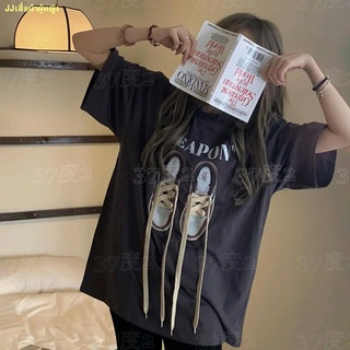 Fast shipping 🌺🔥ผ้าฝ้ายแขนสั้นเสื้อยืดผู้หญิง 2022 ใหม่สไตล์เกาหลีหลวม top
