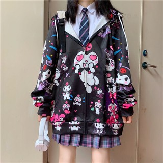 Kawaii​ เสื้อแขนยาวมีฮู้ดลาย​ Kuromi