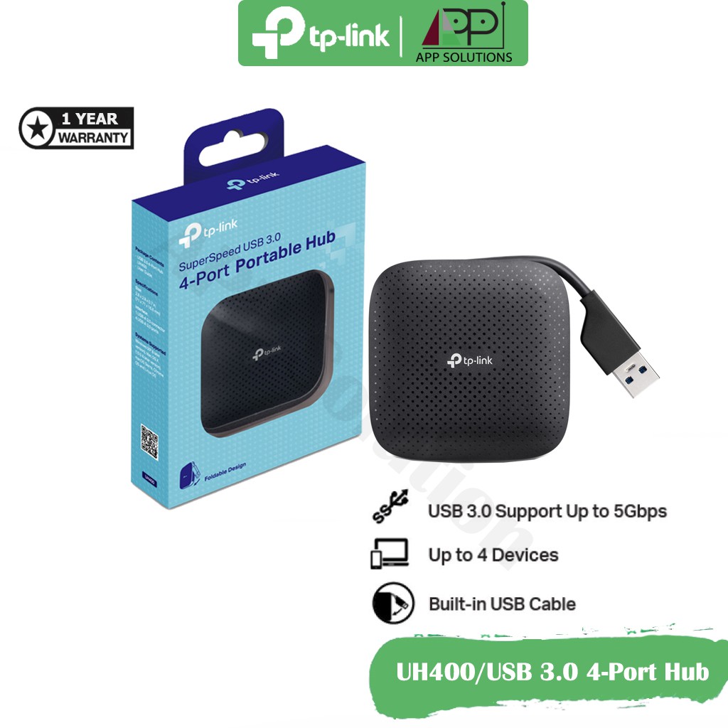 tp-link-ยูเอสบีฮับ-usb-hub3-0-4-port-portable-hub-รุ่นuh400-ประกัน1ปี